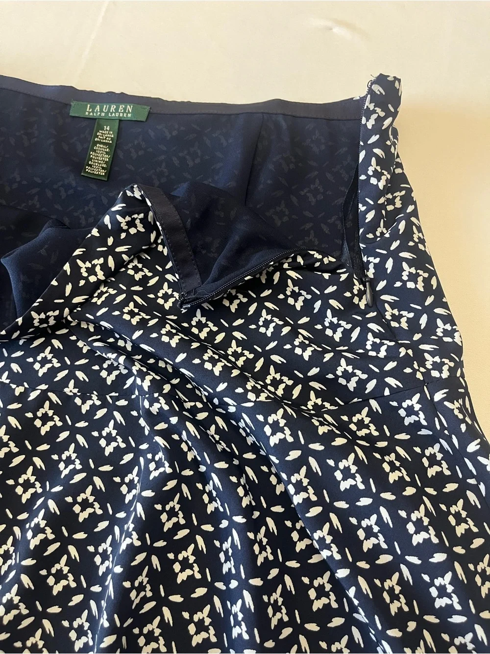Ralph Lauren Navy and White A-Line Skirt - Picture 4 of 7